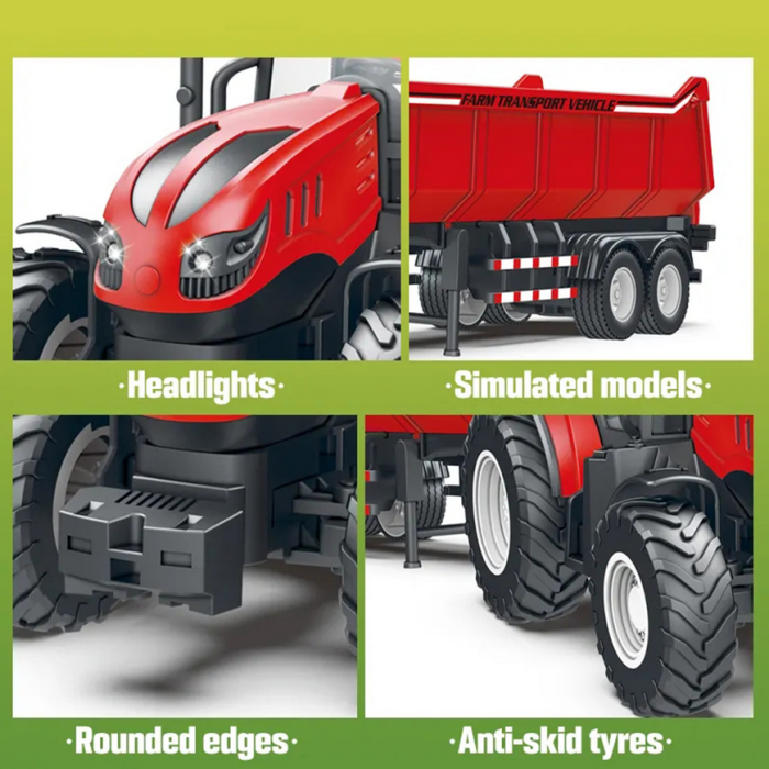 Tractor cu Remorca 50cm, Lumini și Sunete realistice, Jucarie Interactiva pentru Micii Fermieri, 3ani+ [4]