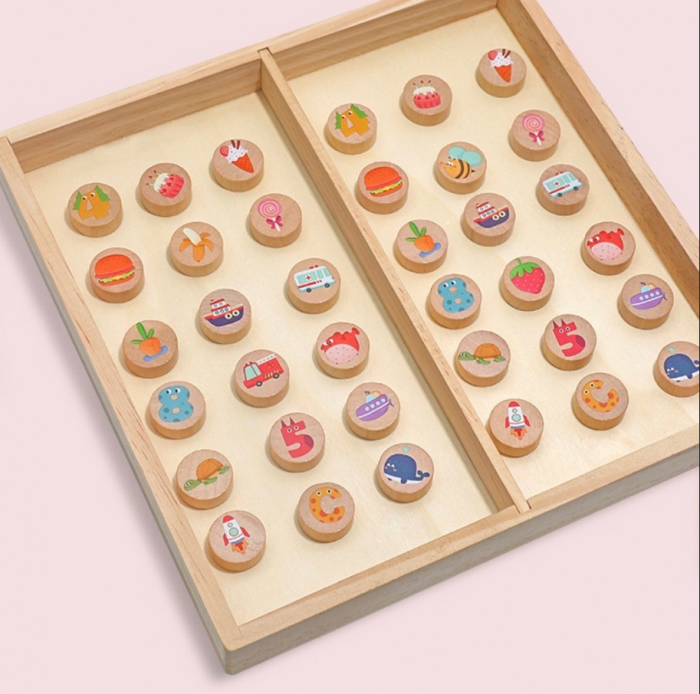 Set de jocuri de memorie si asociere pentru copii, Jucarie de antrenament pentru educatie timpurie,28 x 28x 3 cm [5]
