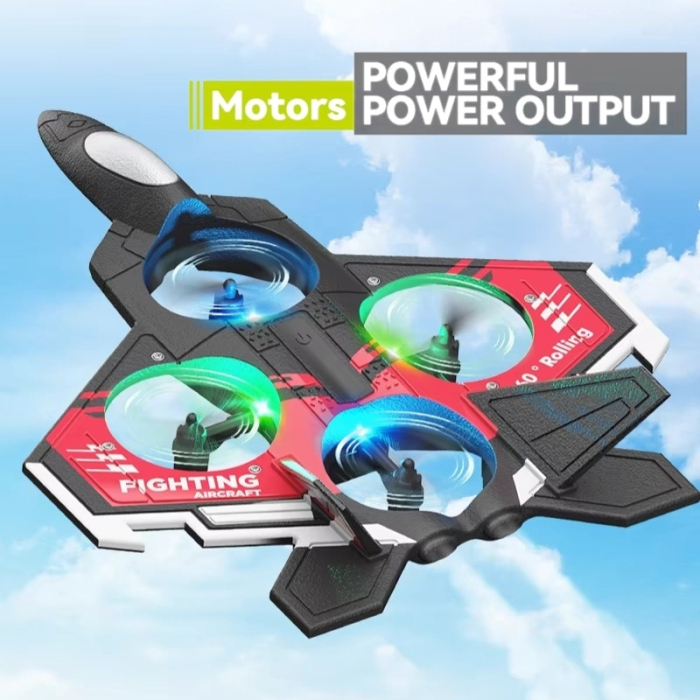 Avion cu telecomanda Combat Aircraft 360°, Giroscop, Rezistent la impact, Lumini LED, 28x22cm [7]