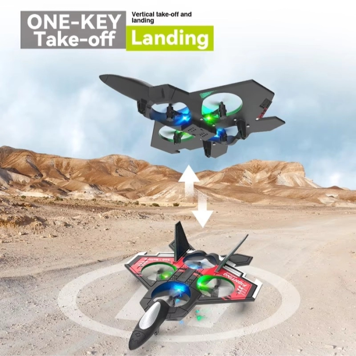 Avion cu telecomanda Combat Aircraft 360°, Giroscop, Rezistent la impact, Lumini LED, 28x22cm [6]