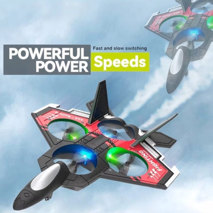 Avion cu telecomanda Combat Aircraft 360°, Giroscop, Rezistent la impact, Lumini LED, 28x22cm [9]