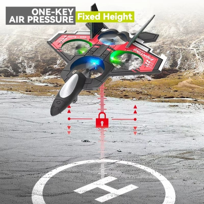 Avion cu telecomanda Combat Aircraft 360°, Giroscop, Rezistent la impact, Lumini LED, 28x22cm [5]