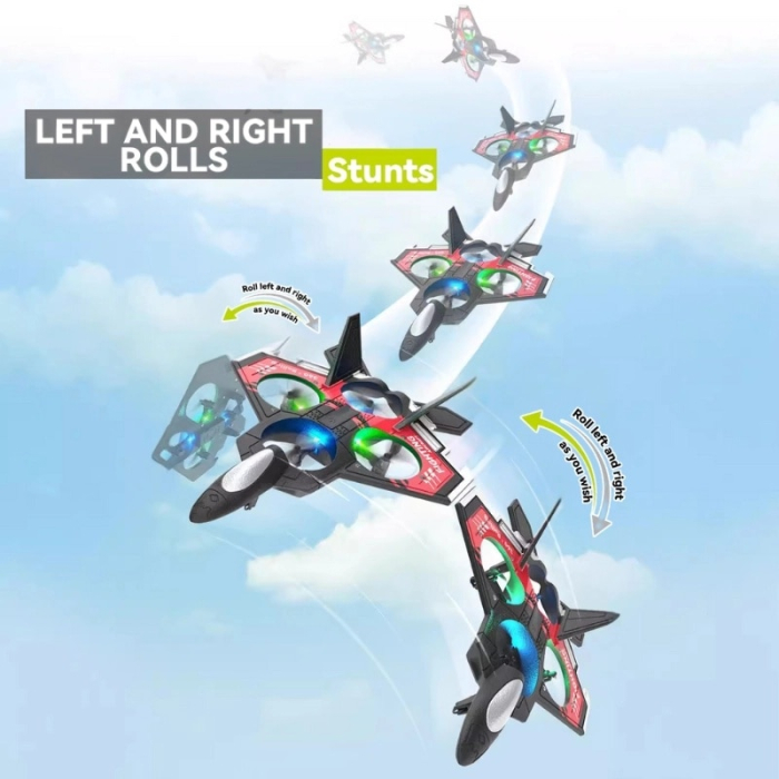 Avion cu telecomanda Combat Aircraft 360°, Giroscop, Rezistent la impact, Lumini LED, 28x22cm [8]
