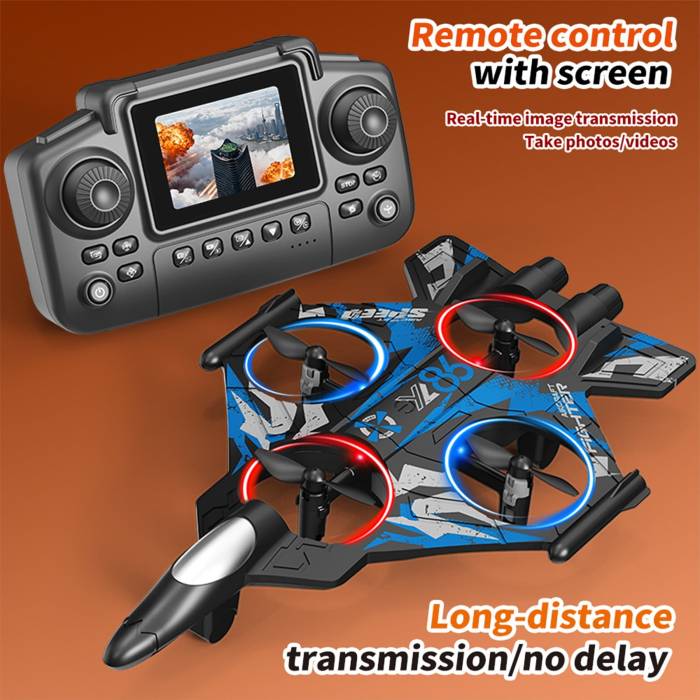 Avion Drona cu Camera 4K si Telecomanda cu Ecran Integrat, 4 motoare cu electrice, acumulator inclus USB 24×15,2×3,7 cm [5]