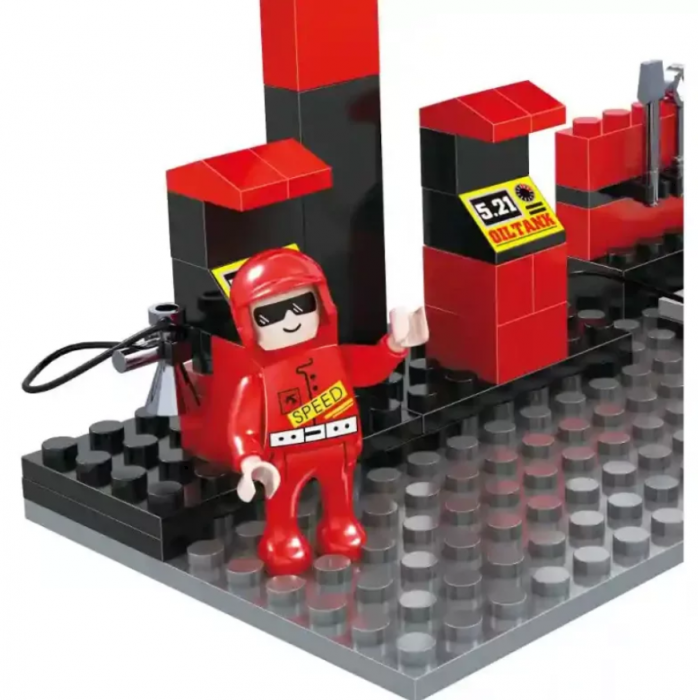 Blocuri de constructie, Statie de alimentare masina Formula 1 Cogo, 218piese, +6ani [5]