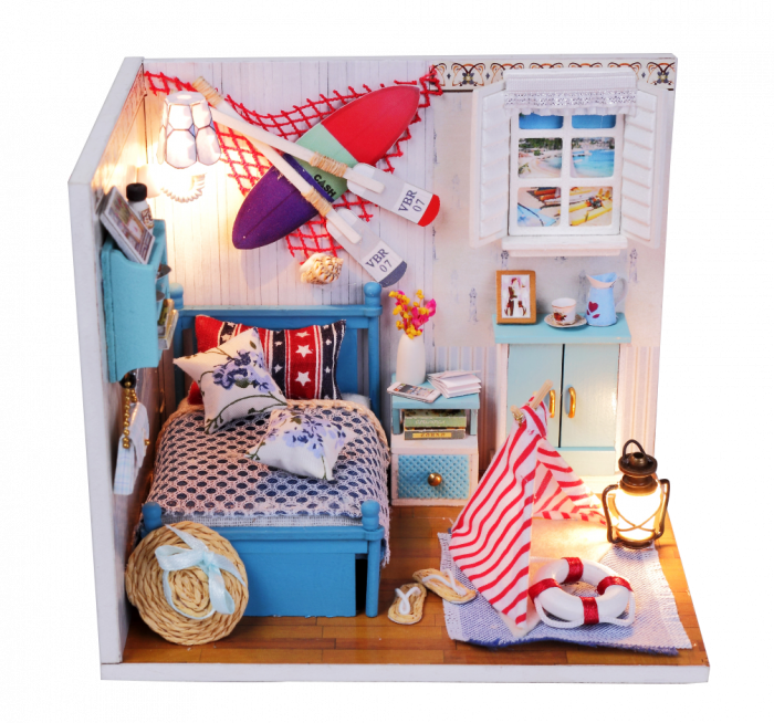 Casa in miniatrura 3D , Camera lui Brandon , DIY, 14.6x10.5x12.2 cm [2]