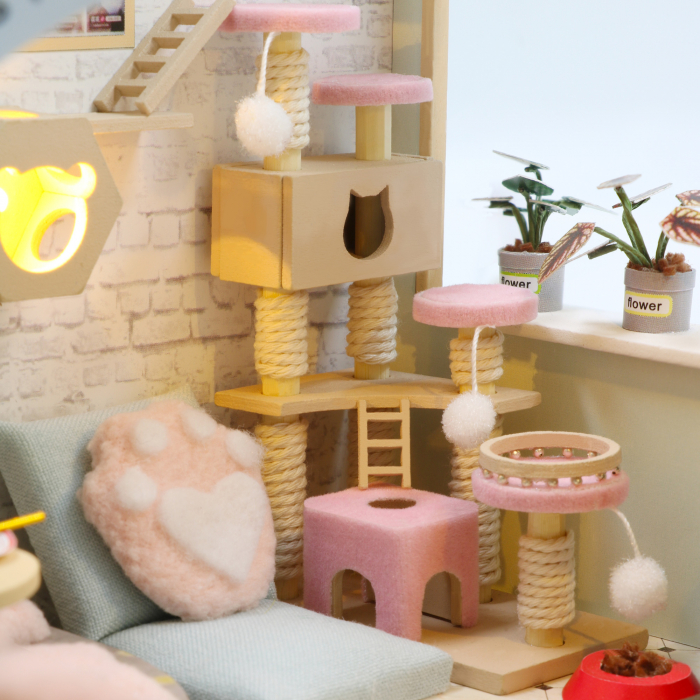 Casa in miniatura 3D, Cat Cafe Garden, DIY, 23.5x19x16.5 cm [9]