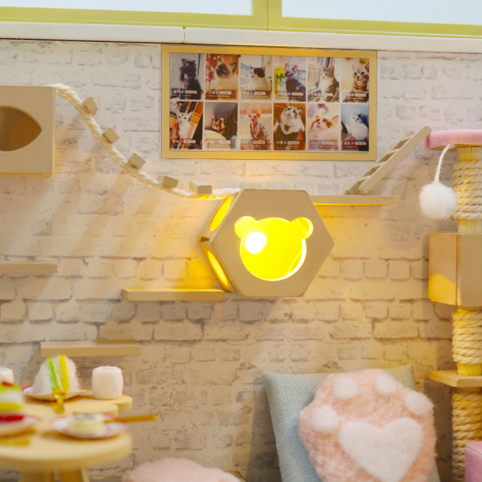Casa in miniatura 3D, Cat Cafe Garden, DIY, 23.5x19x16.5 cm [10]