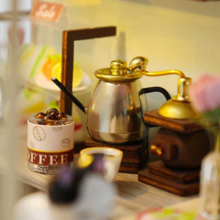 Casa in miniatura 3D, Cat Cafe Garden, DIY, 23.5x19x16.5 cm [11]