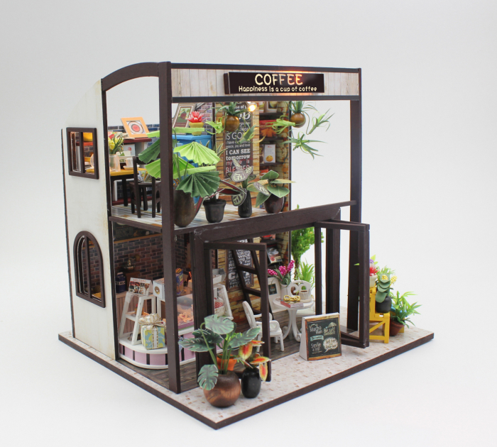 Casa in miniatura 3D, Coffee house, DIY, 18x20x19.7cm [3]