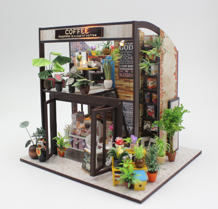 Casa in miniatura 3D, Coffee house, DIY, 18x20x19.7cm [2]