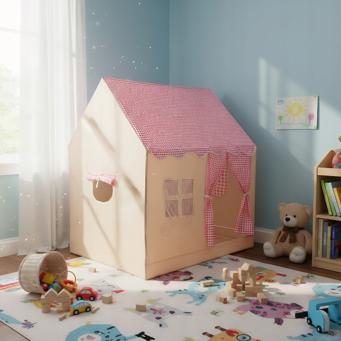 Cort de Joaca pentru Copii, Casuta Textila Pliabila, Interior/Exterior, 120x105x128cm [4]