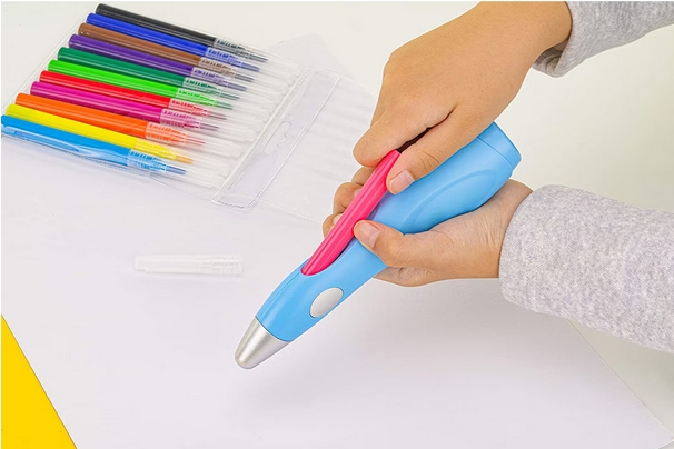 Creion Inteligent AirBrush Aerograf Copii Hobby&Fun Air Pro Accesorii incluse, Albastru [3]