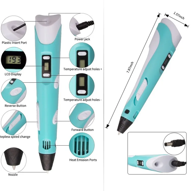 Creion Inteligent de Imprimare 3D-pen, Desen Tridimensional, multicolor, 21.5 cm x16.5 cm x 6 cm [4]