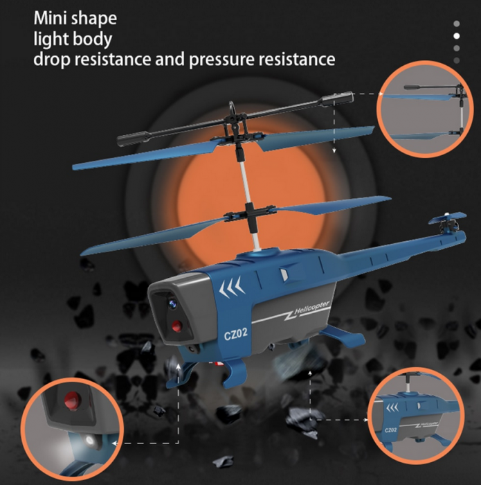 Elicopter cu telecomandă Black Ant, senzori pentru obstacole, incarcare USB, acumulator inclus, 27x13x4 cm [3]