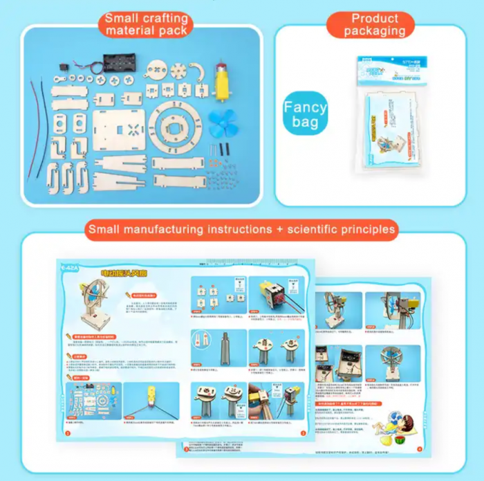 Ventilator oscilant STEAM, Kit DIY-do It Yourself, 9x8x17 cm [5]