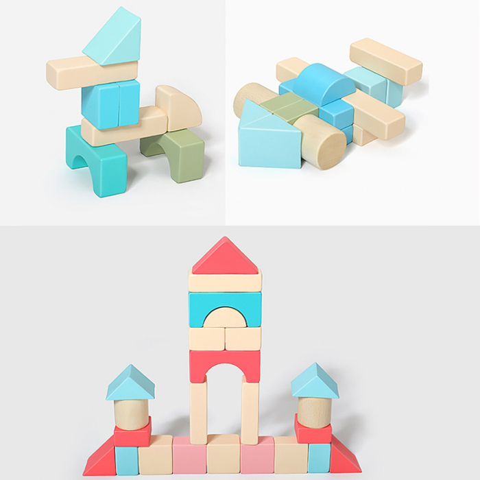 Galetusa cu 120 cuburi de construit din lemn, City Streetscape [5]