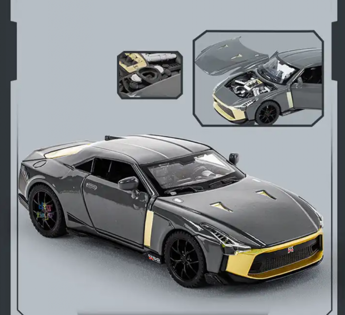 Masina Metalica Nisan GT-R50, 1:32, cu sunete, lumini, 14 cm [7]