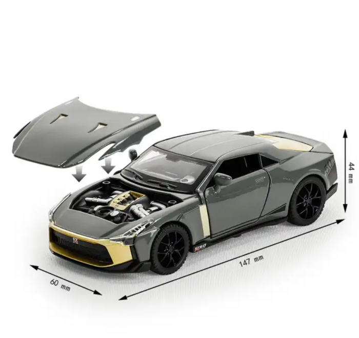 Masina Metalica Nisan GT-R50, 1:32, cu sunete, lumini, 14 cm [2]