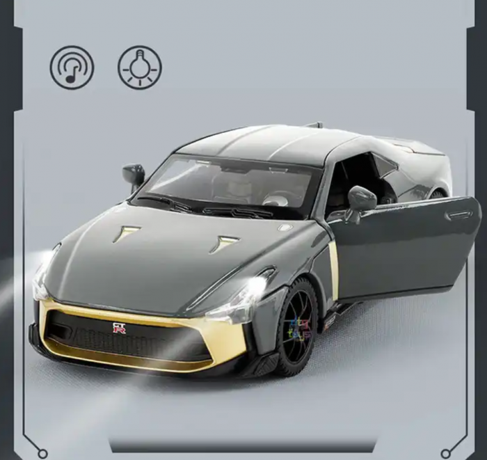 Masina Metalica Nisan GT-R50, 1:32, cu sunete, lumini, 14 cm [3]