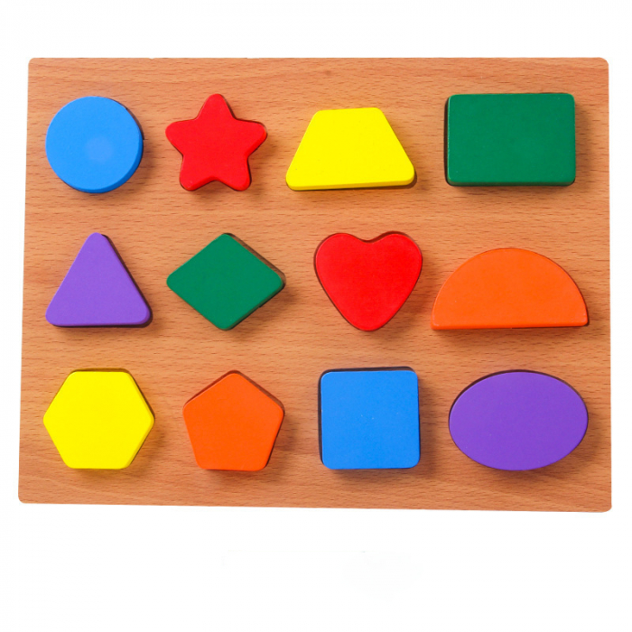 Puzzle incastru din lemn cu litere mici, litere mari, cifre, forme, cifre 1-20, 3D [3]