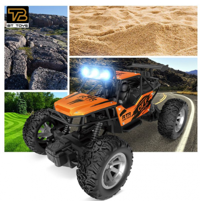 Masina cu telecomanda OFF ROAD Truck , lumini LED, incarcare USB, acumulator inclus, 19.5x13x11.5cm [4]