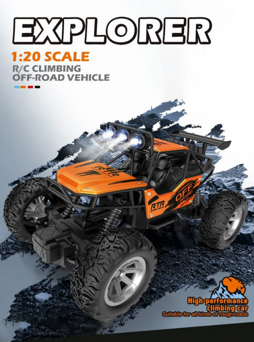 Masina cu telecomanda OFF ROAD Truck , lumini LED, incarcare USB, acumulator inclus, 19.5x13x11.5cm [5]