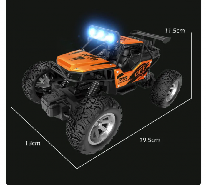Masina cu telecomanda OFF ROAD Truck , lumini LED, incarcare USB, acumulator inclus, 19.5x13x11.5cm [2]