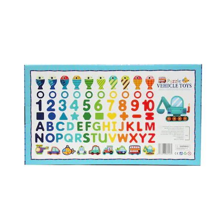 Joc de lemn 7 in 1 Vehicle Toys Montessori logaritmic, litere, cifre, forme geometrice, vehicule, pestisori magnetici de pescuit si cerculete de sortat [4]
