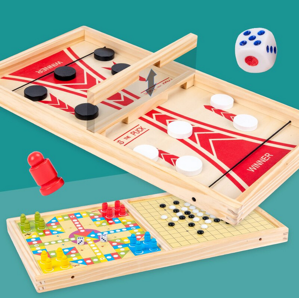 Joc de societate interactiv Karemi, 3 in 1, joc de puck, gobang, joc strategie [5]
