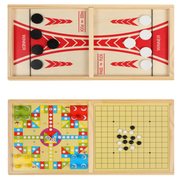 Joc de societate interactiv Karemi, 3 in 1, joc de puck, gobang, joc strategie [4]