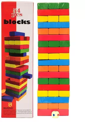 Joc de societate Turnul instabil- 54 pcs Blocks Colorat | Jenga [2]