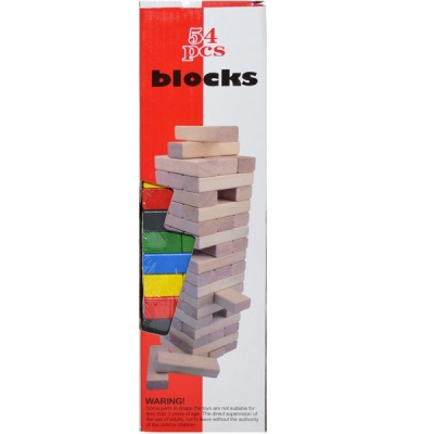 Joc de societate Turnul instabil- 54 pcs Blocks Colorat | Jenga [1]