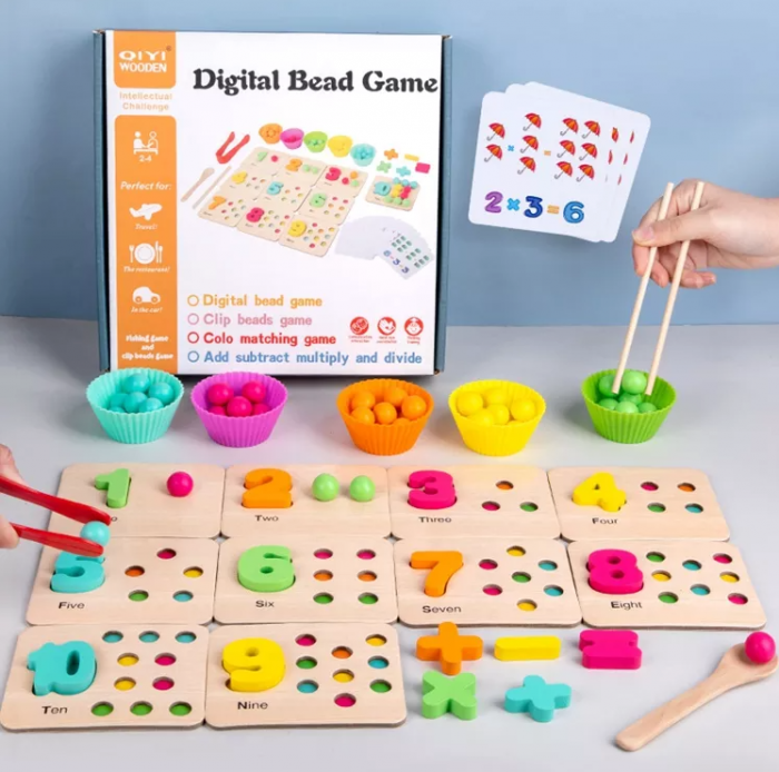 Joc educativ de sortare cu placi si bile, Montessori [2]