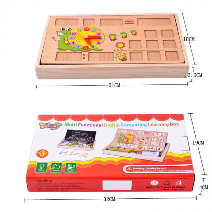 Joc multifunctional de calcul,ceas si tabla de desenat, 18x31x3.5 cm [3]