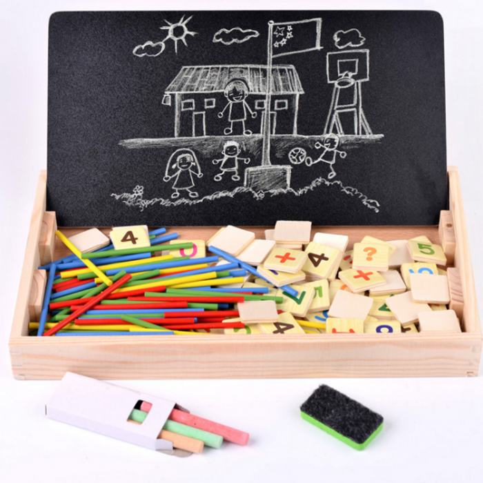 Joc multifunctional de calcul,ceas si tabla de desenat, 18x31x3.5 cm [2]