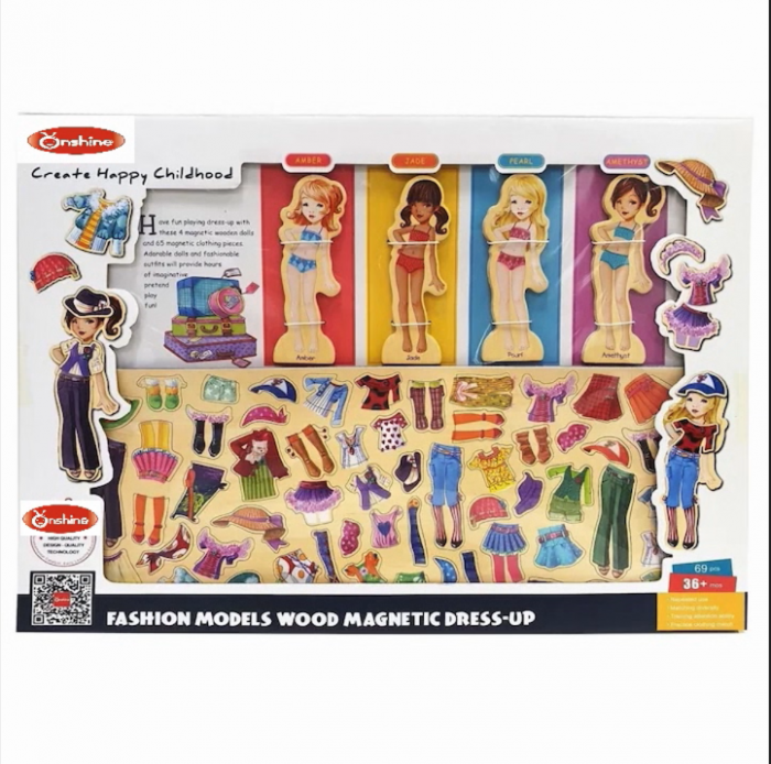 Joc puzzle magnetic Cum Imbracam Fetitele, 69pcs, 47x35x3 cm [5]