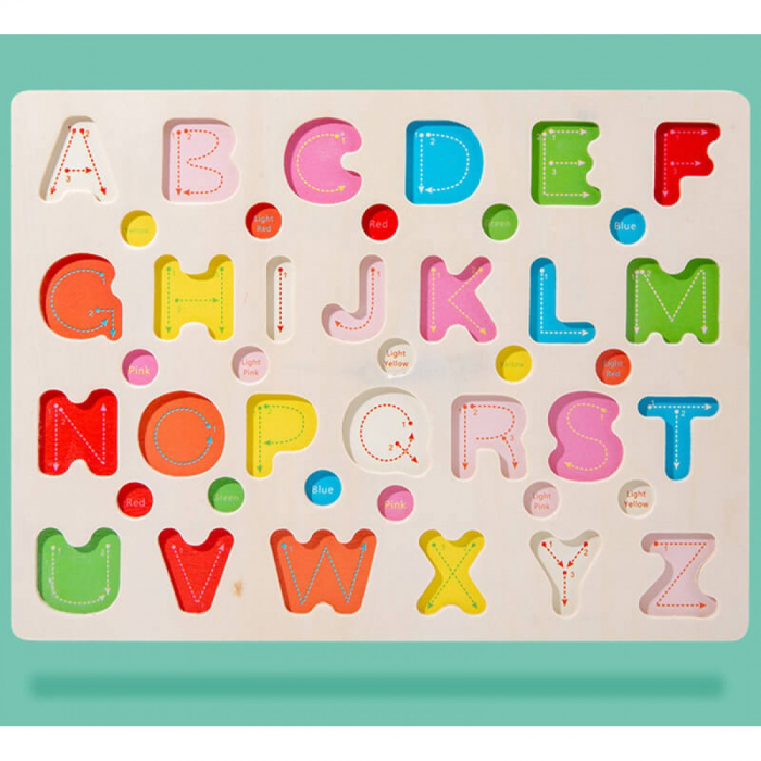 Joc din lemn 3 in 1 Alfabet/ Cifre Fishing Bead Montessori [3]