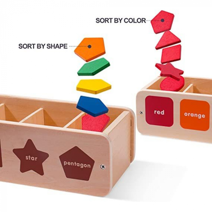 Jucarie educationala sortare,asociere culori si forme, 39 piese, 29 x 7.5 x 9.5 cm [3]