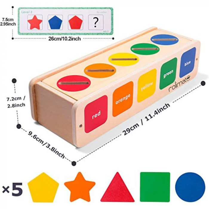 Jucarie educationala sortare,asociere culori si forme, 39 piese, 29 x 7.5 x 9.5 cm [7]