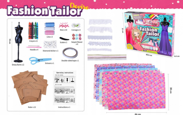 Set creativ pentru viitorul designer de modă, Fashion tailor, Multicolor [5]