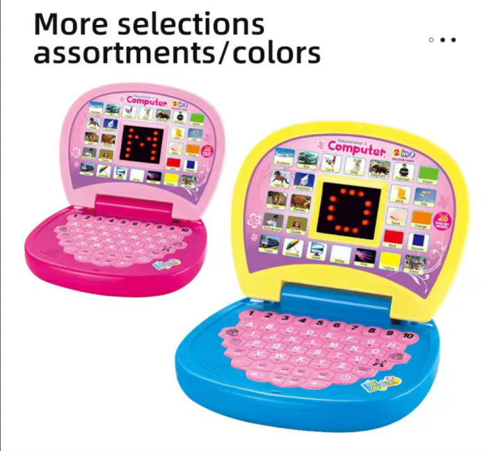 Laptop educational pentru copii cu afisaj LED in limba Engleza, invatarea literelor, cifrelor, animalelor, 17x13x16 cm [6]
