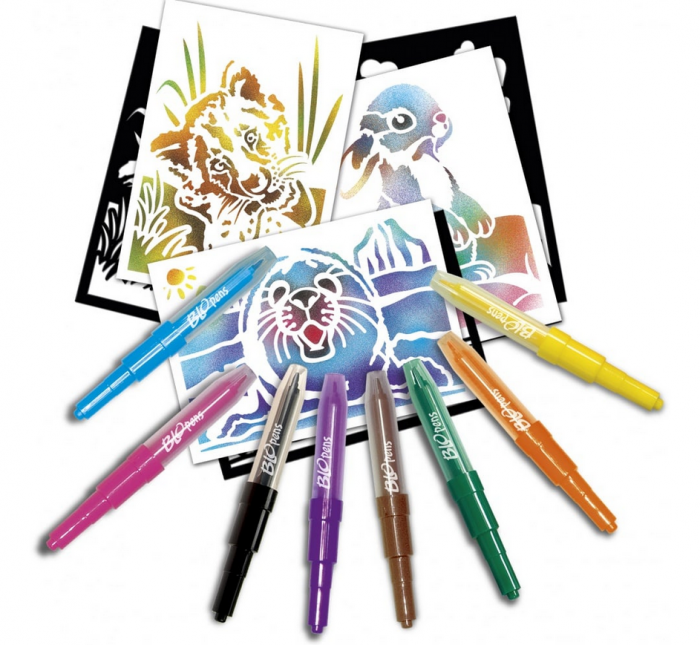 Set 6 Carioci de suflat Blopens Magic, 6 sabloane, Multicolor [3]