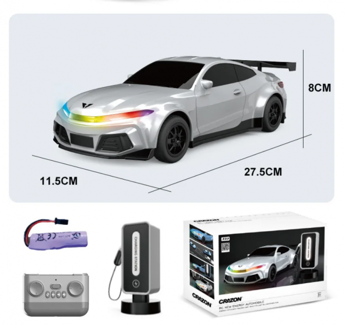 Masina cu statie de incarcare, Charging New Energy, incarcare USB, acumulator, 26X12x7cm [12]