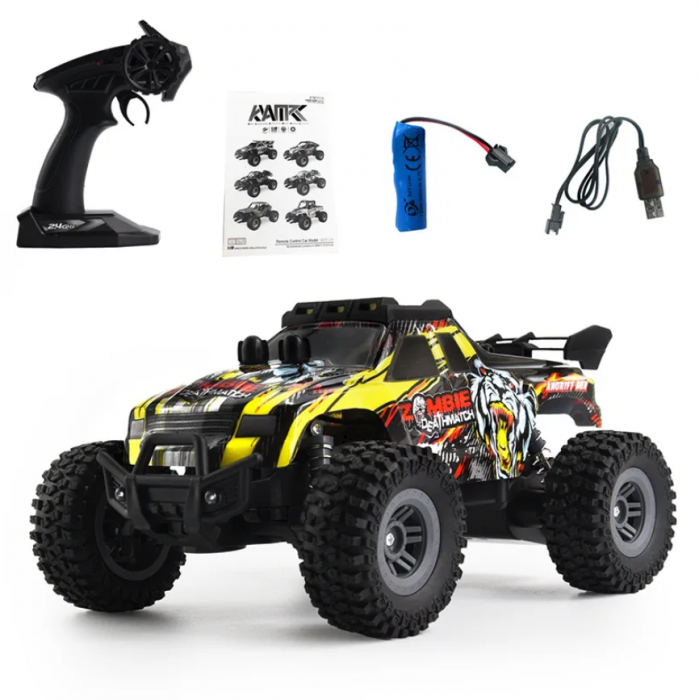 Masina cu telecomanda Buggy off-road cu lumini LED, incarcare USB, acumulator inclus 3.7V, 21x15x6 cm [7]