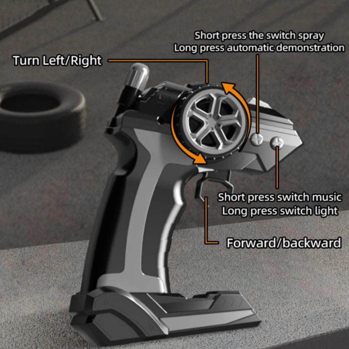 Masina cu telecomanda Drift , lumini, efect de fum (abur), incarcare USB, acumulator inclus 3.7V, 28x12.5x7.7cm [9]