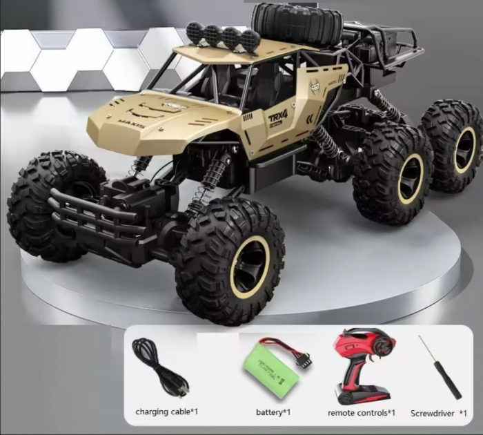 Masina cu telecomanda Off-Road 6 roti, BIG 46 cm, incarcare USB, acumulator, 46x22x20cm [12]
