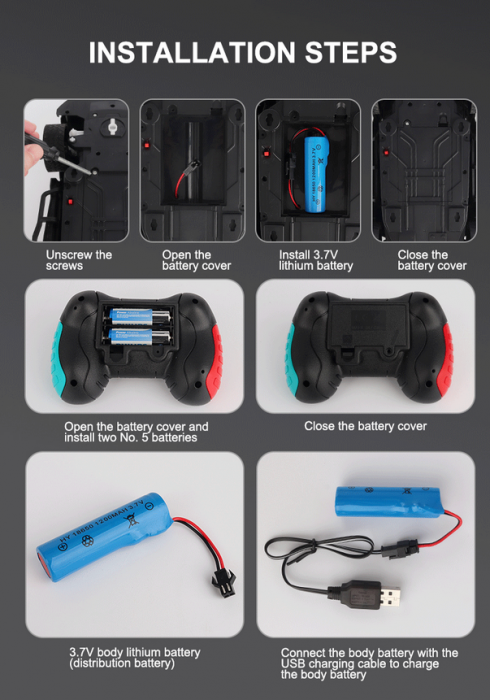 Masina curse de mare viteza cu telecomanda, incarcare USB, acumulator inclus, 32x15.5x8.5cm [6]