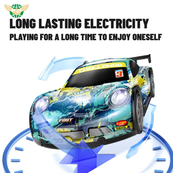 Masina cu telecomanda  Drift Racing Car, corp luminos, roti rezerva, incarcare USB, acumulator inclus 3.7V [7]