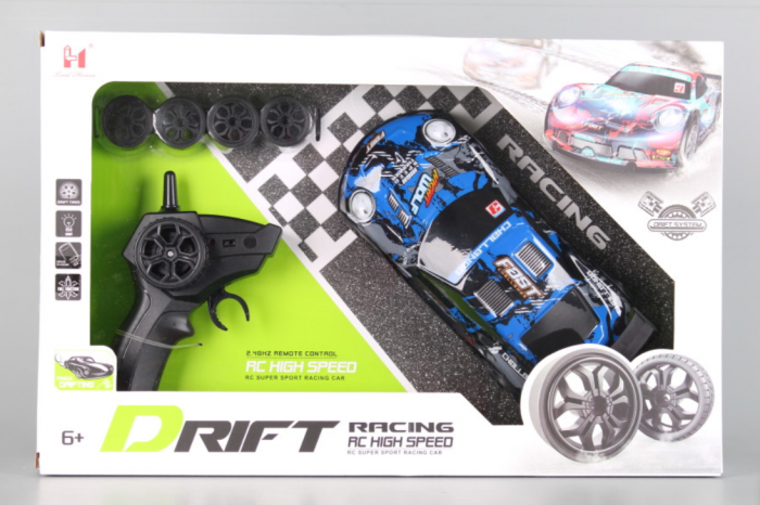 Masina cu telecomanda  Drift Racing Car, corp luminos, roti rezerva, incarcare USB, acumulator inclus 3.7V [10]